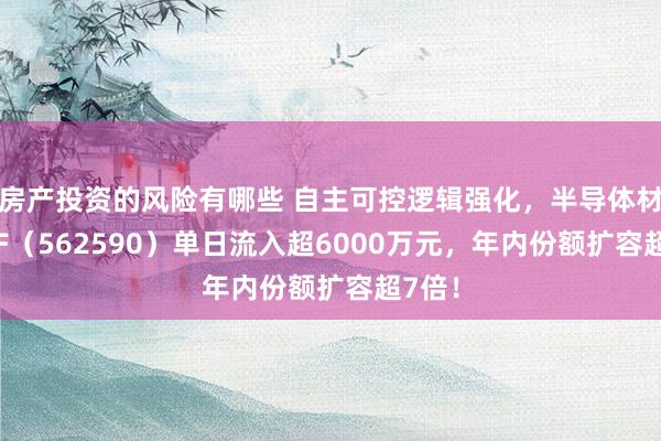 房产投资的风险有哪些 自主可控逻辑强化，半导体材料ETF（562590）单日流入超6000万元，年内份额扩容超7倍！