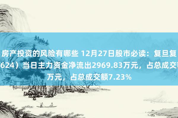 房产投资的风险有哪些 12月27日股市必读：复旦复华（600624）当日主力资金净流出2969.83万元，占总成交额7.23%