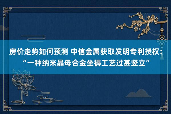 房价走势如何预测 中信金属获取发明专利授权：“一种纳米晶母合金坐褥工艺过甚竖立”