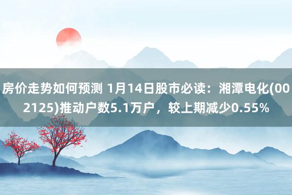 房价走势如何预测 1月14日股市必读：湘潭电化(002125)推动户数5.1万户，较上期减少0.55%