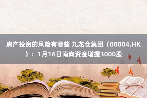 房产投资的风险有哪些 九龙仓集团（00004.HK）：1月16日南向资金增握3000股