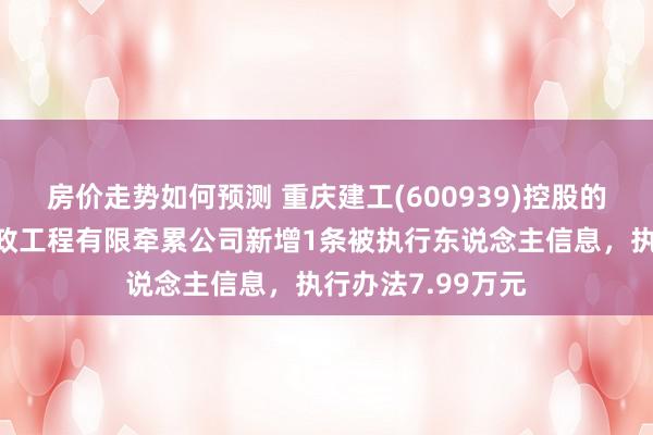 房价走势如何预测 重庆建工(600939)控股的重庆建工第一市政工程有限牵累公司新增1条被执行东说念主信息，执行办法7.99万元