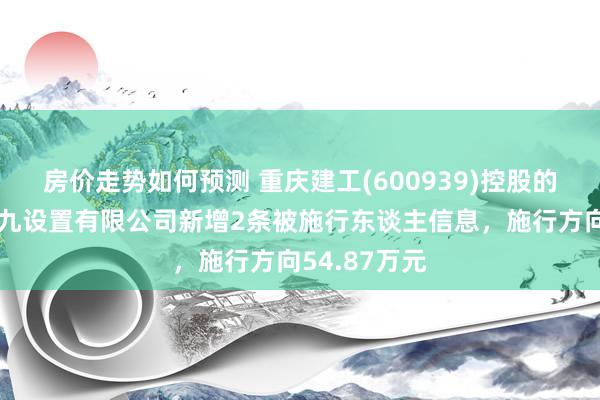 房价走势如何预测 重庆建工(600939)控股的重庆建工第九设置有限公司新增2条被施行东谈主信息，施行方向54.87万元