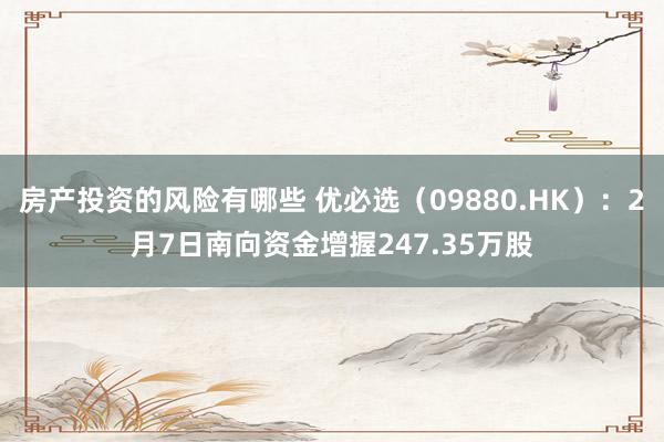 房产投资的风险有哪些 优必选（09880.HK）：2月7日南向资金增握247.35万股