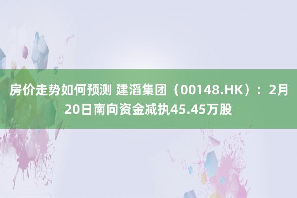 房价走势如何预测 建滔集团（00148.HK）：2月20日南向资金减执45.45万股