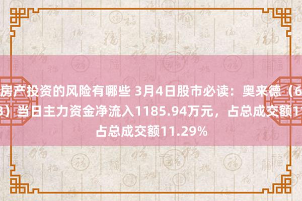 房产投资的风险有哪些 3月4日股市必读：奥来德（688378）当日主力资金净流入1185.94万元，占总成交额11.29%