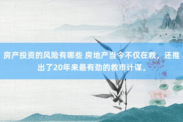 房产投资的风险有哪些 房地产当今不仅在救，还推出了20年来最有劲的救市计谋。