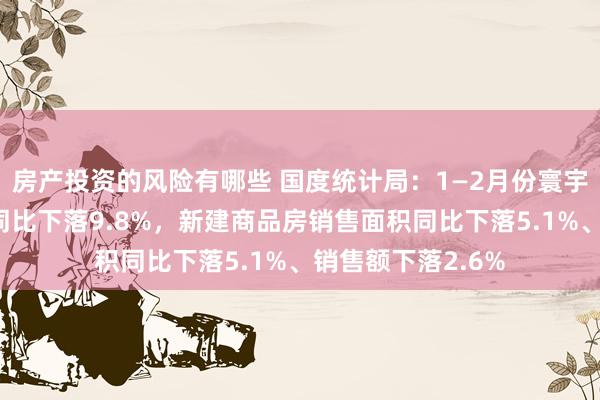 房产投资的风险有哪些 国度统计局：1—2月份寰宇房地产耕作投资同比下落9.8%，新建商品房销售面积同比下落5.1%、销售额下落2.6%